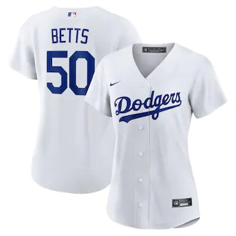 womens nike mookie betts white los angeles dodgers home rep